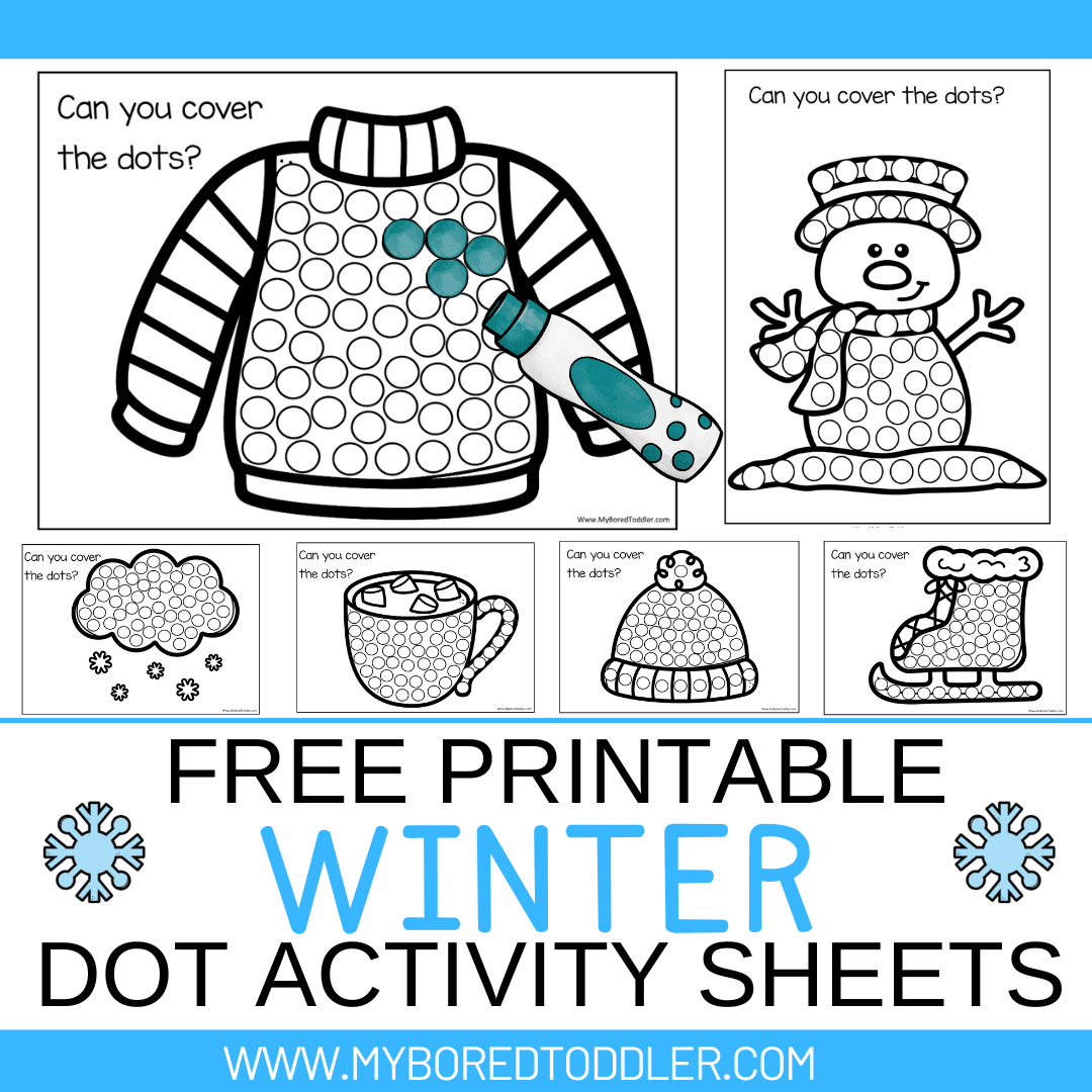 Free Printable Winter Dot Printables For Toddlers &amp;amp; Preschoolers inside Winter Dot Art Free Printables