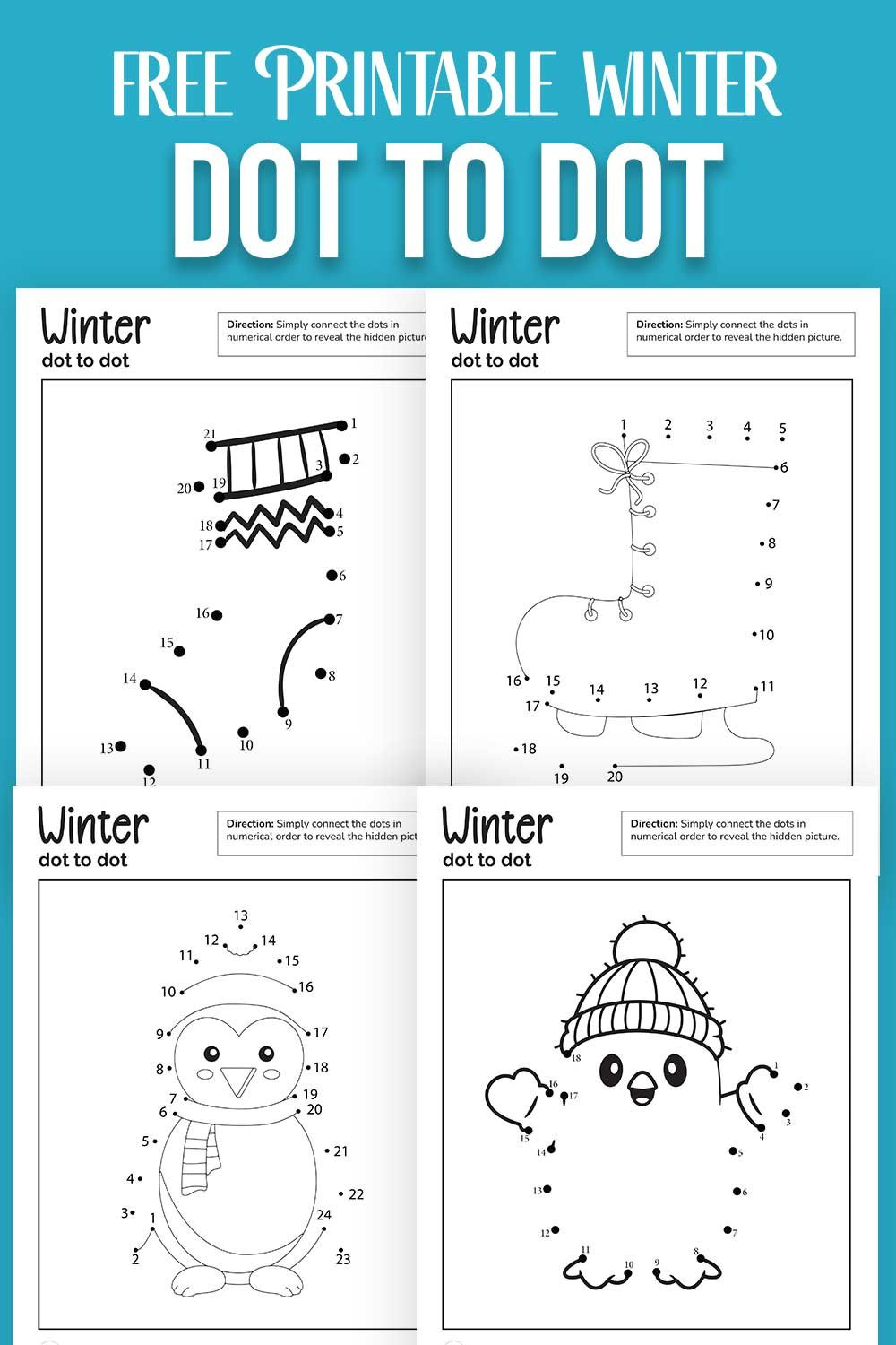 Free Printable Winter Dot To Dot Pages - Draw Craft Create pertaining to Winter Connect The Dots Free Printable