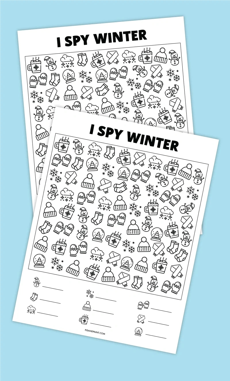 Free Printable Winter I Spy Game | Activity For Kids - Pjs And Paint pertaining to Winter I Spy Printable Free Download