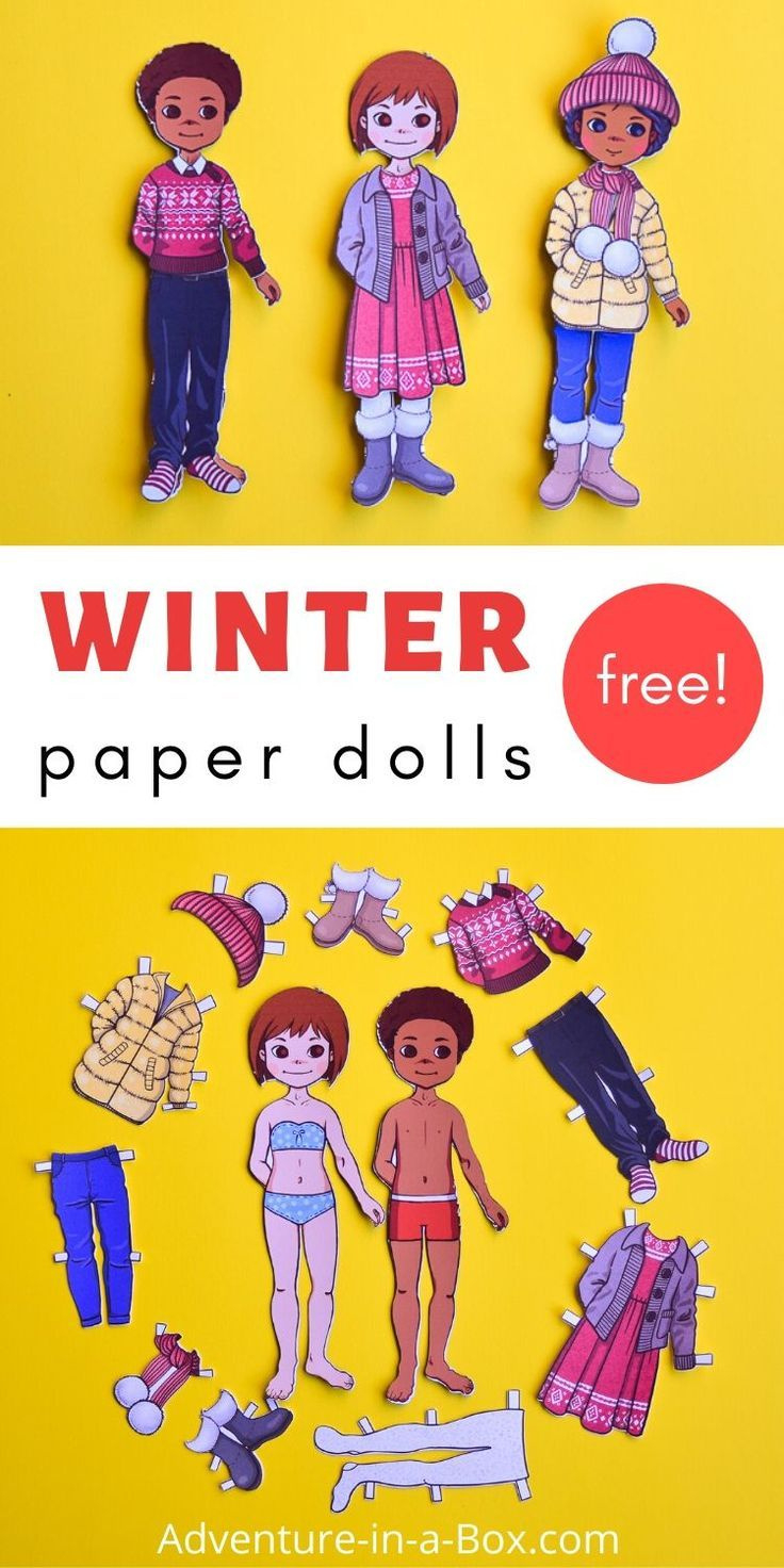 Free Printable Winter Paper Dolls pertaining to Paper Doll Winter Clothes Printable