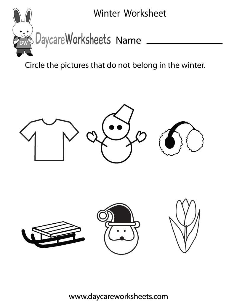 Free Printable Winter Worksheet For Preschool inside Kindergarten Winter Worksheets Printable
