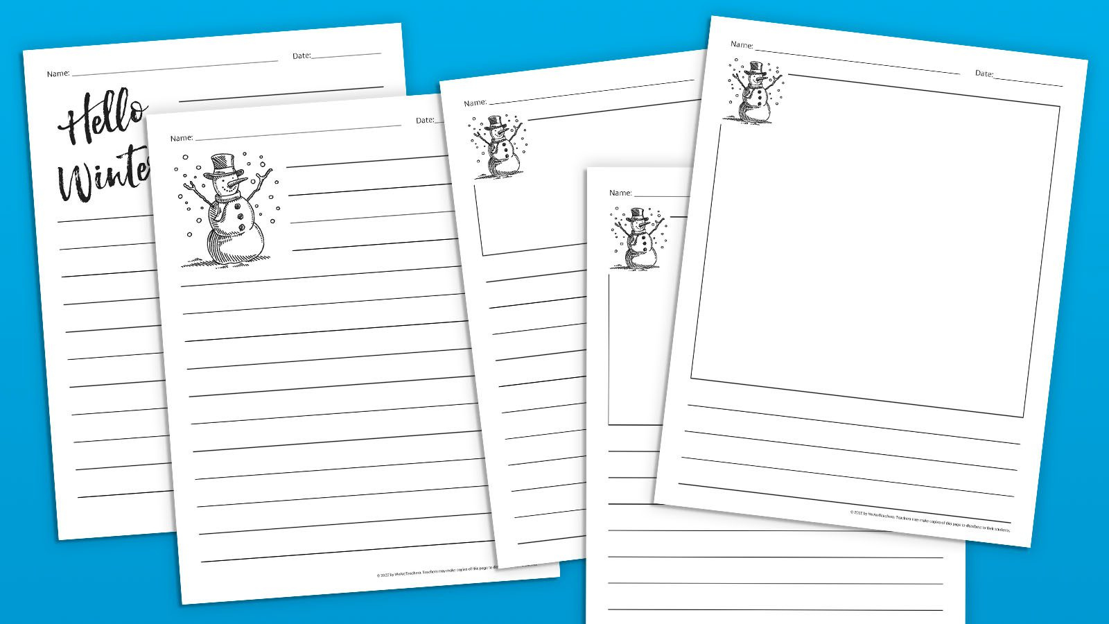 Free Printable Winter Writing Paper Plus 10 Winter Writing Prompts for Free Printable Winter Paper