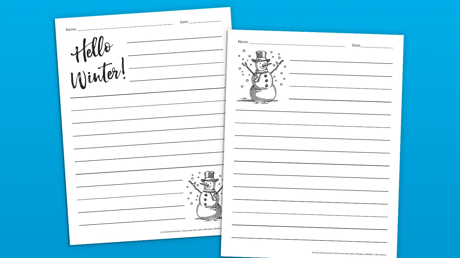 Free Printable Winter Writing Paper Plus 10 Winter Writing Prompts inside Winter Writing Paper Printable Free