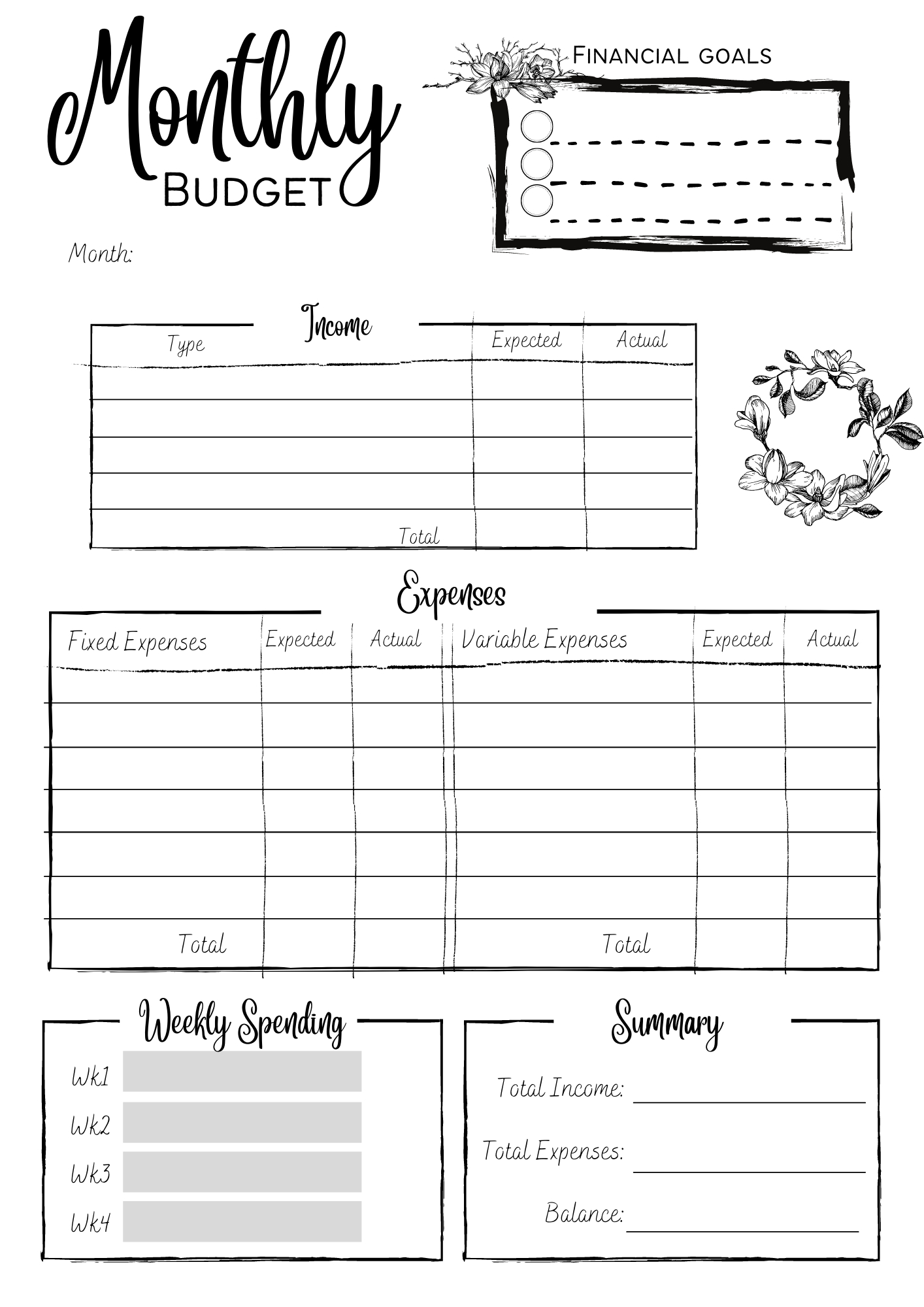 Free Printables To Keep You On Track In The New Year | New pertaining to Spending Tracker Bullet Journal Printable