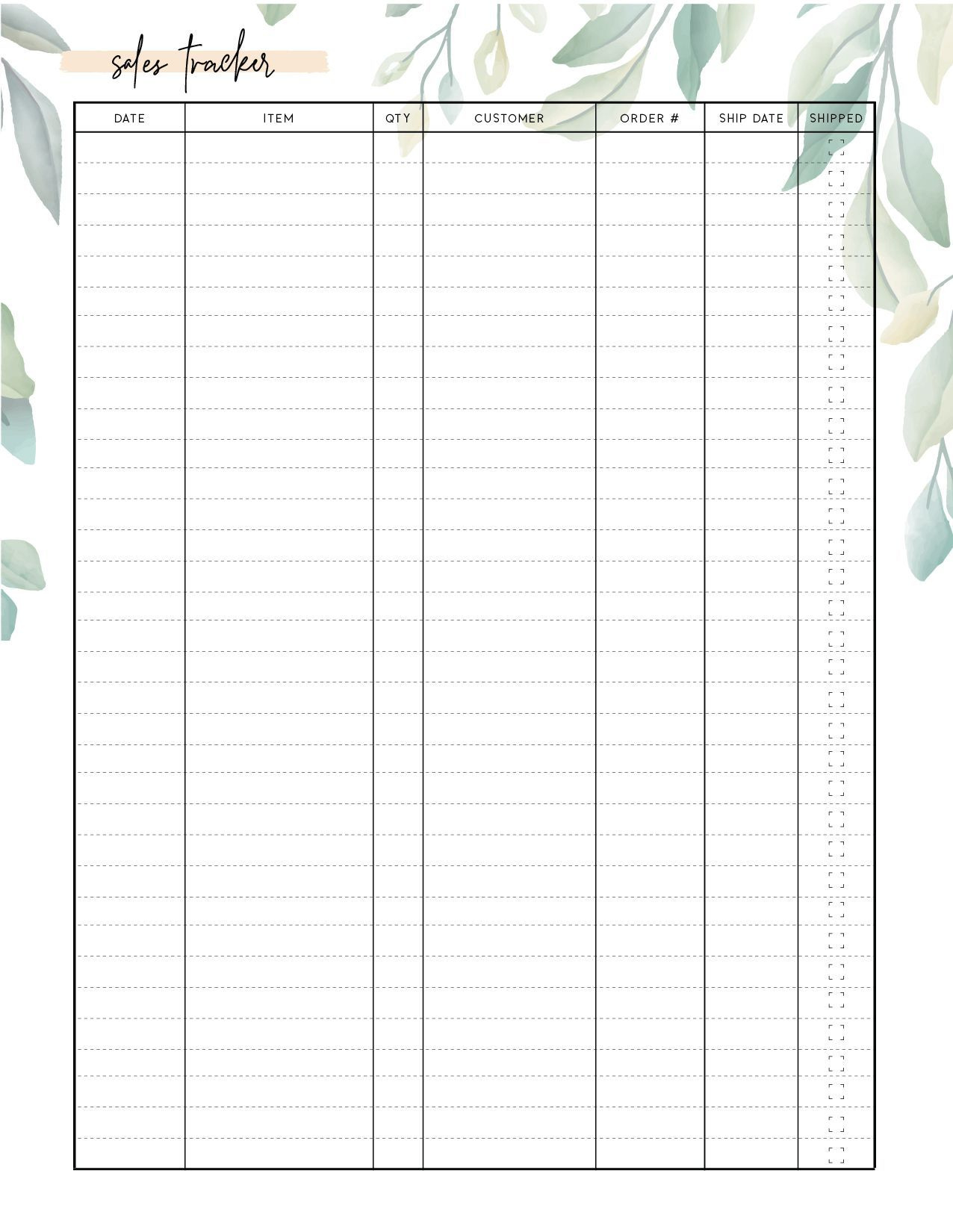 Free Sales Tracker Template Pdf - World Of Printables throughout Free Printable Sales Tracker