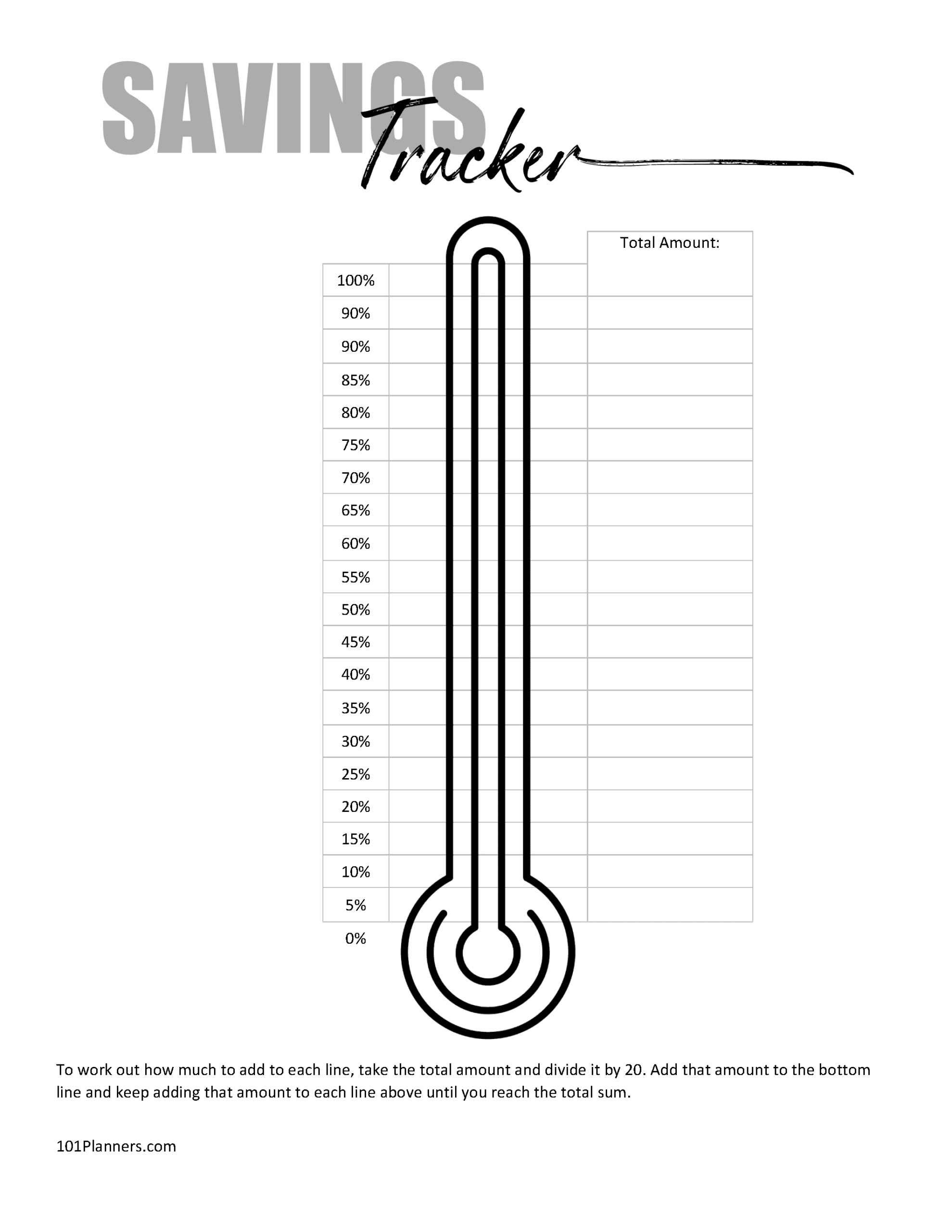 Free Savings Tracker Printable | Customize Online pertaining to Money Goal Tracker Printable