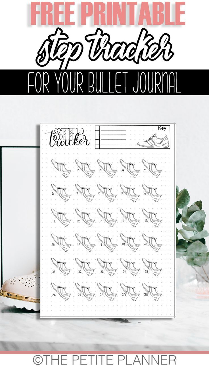 Free Step Tracker Printable Bullet Journal Page regarding Bullet Journal Exercise Tracker Printable