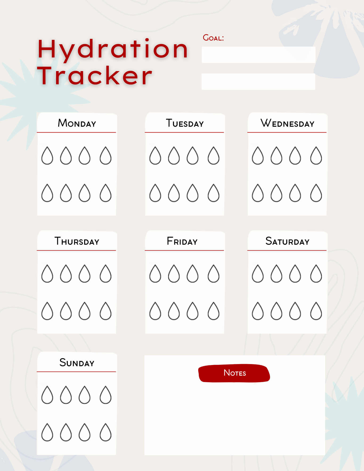 Free Water Tracker Printable | Distillata intended for Printable Water Tracking Chart