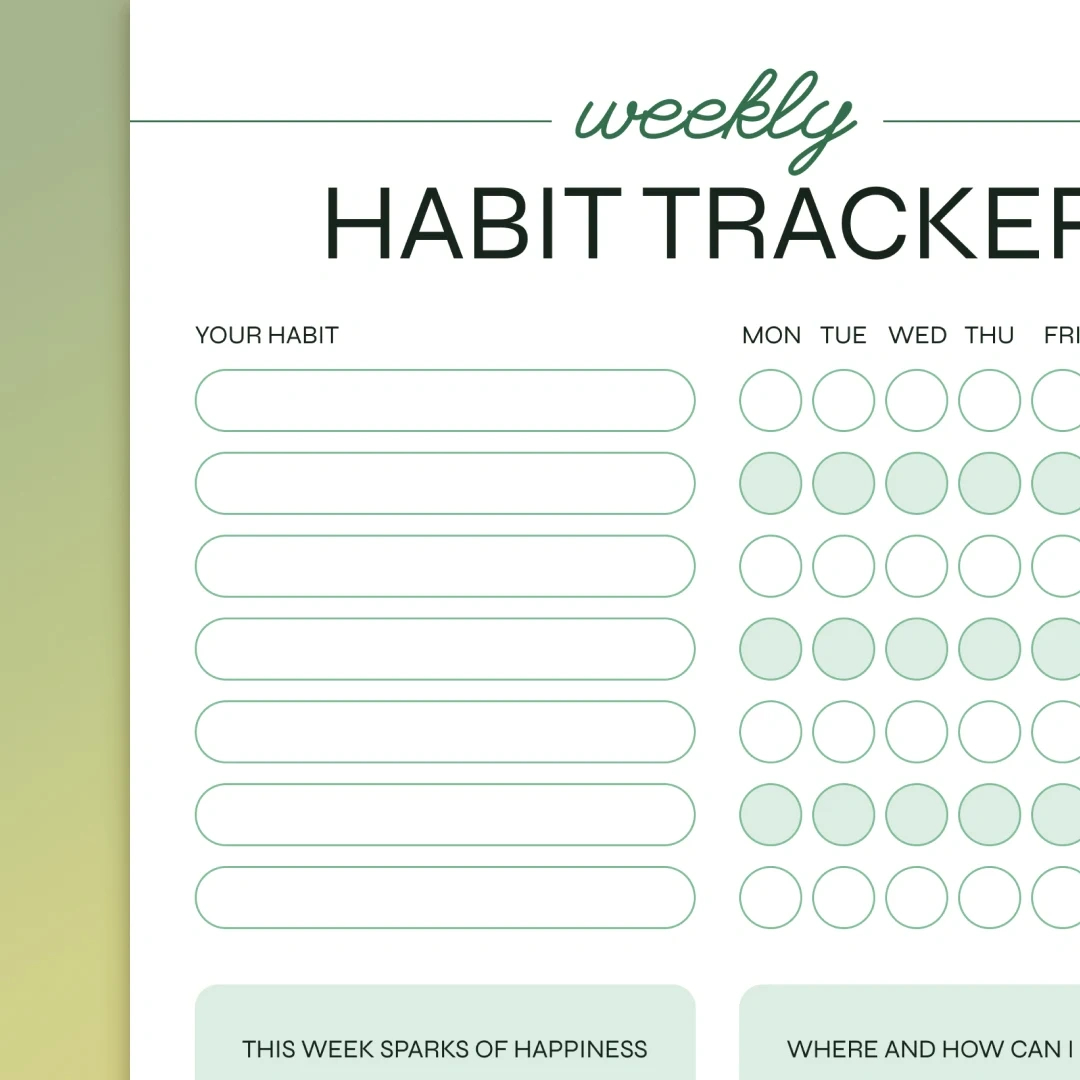 Free Weekly Habit Tracker Printable To Stay Consistent with Habit Tracker Printable Weekly