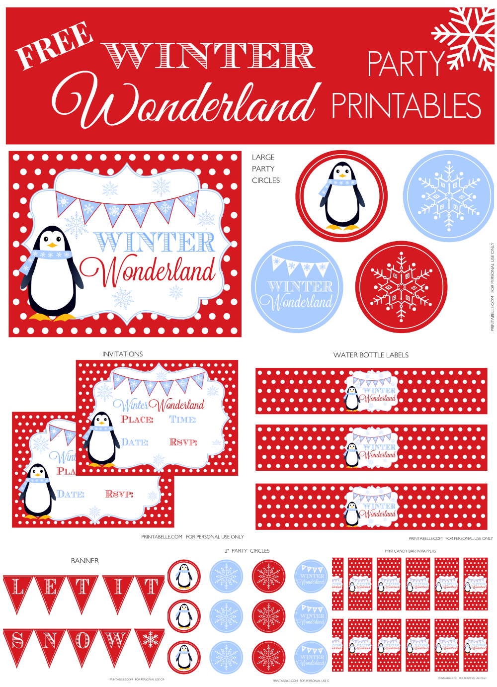 Free Winter Wonderland Party Printables | Catch My Party for Free Printable Winter Wonderland Banner