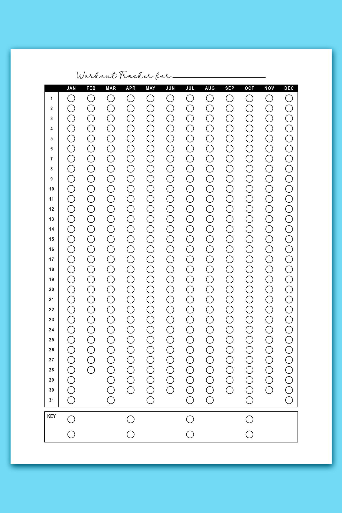 Free Workout Log Printable Sheets: Daily, Weekly, &amp;amp; Monthly throughout Yearly Workout Tracker Printable Free