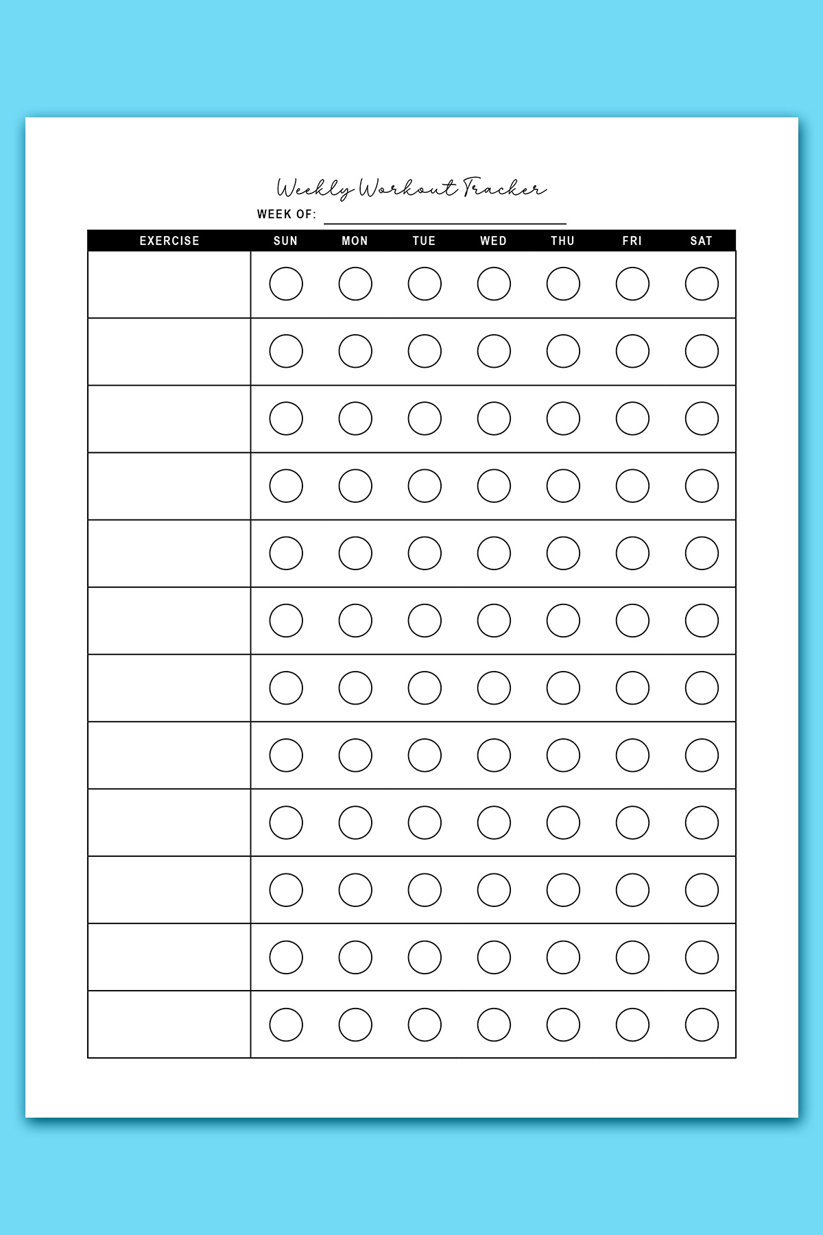 Free Workout Log Printable Sheets: Daily, Weekly, &amp;amp; Monthly within Free Printable Fitness Tracker