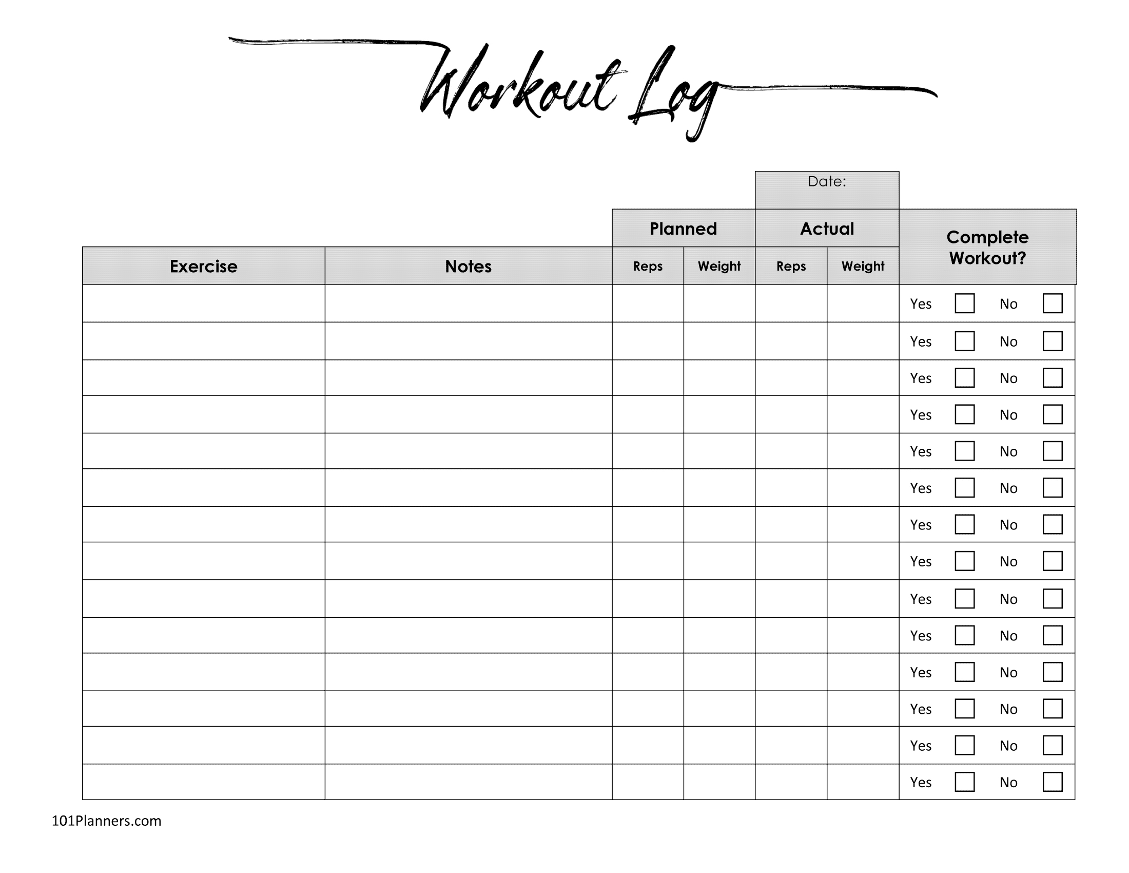Free Workout Tracker Printable | Customize Online &amp;amp; Print inside Yearly Workout Tracker Printable