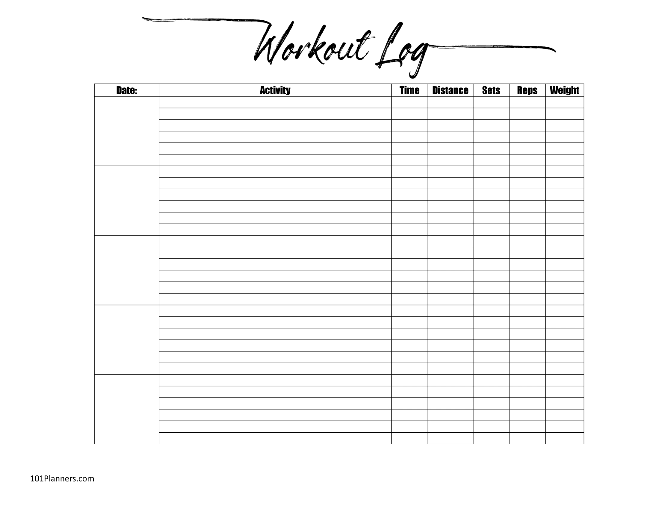 Free Workout Tracker Printable | Customize Online &amp;amp; Print with Workout Tracker Printable Free