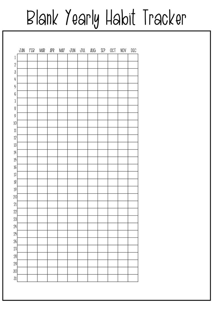 Free Yearly Habit Tracker Printable Set Free Printable - Track A intended for Vertical Habit Tracker Printable