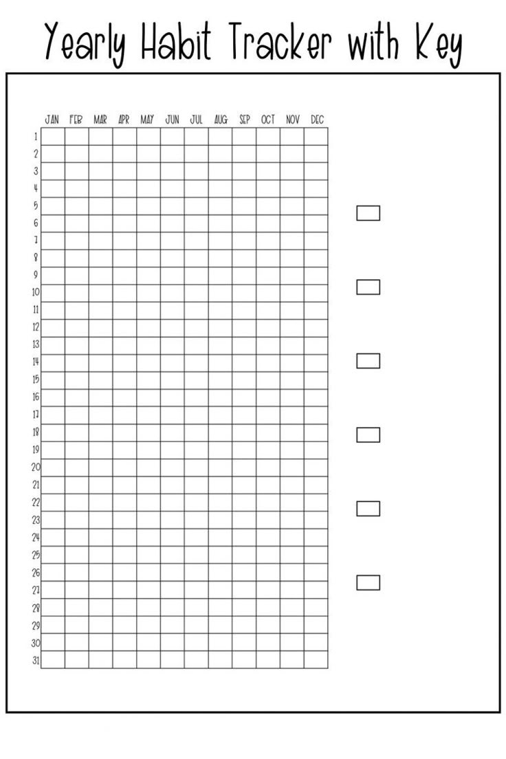 Free Yearly Habit Tracker Printable Set Free Printable - Track A regarding Year Long Habit Tracker Printable