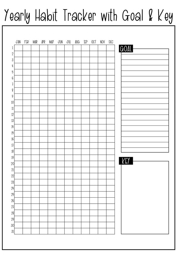 Free Yearly Habit Tracker Printable Set Free Printable - Track A with regard to Free Printable Yearly Habit Tracker