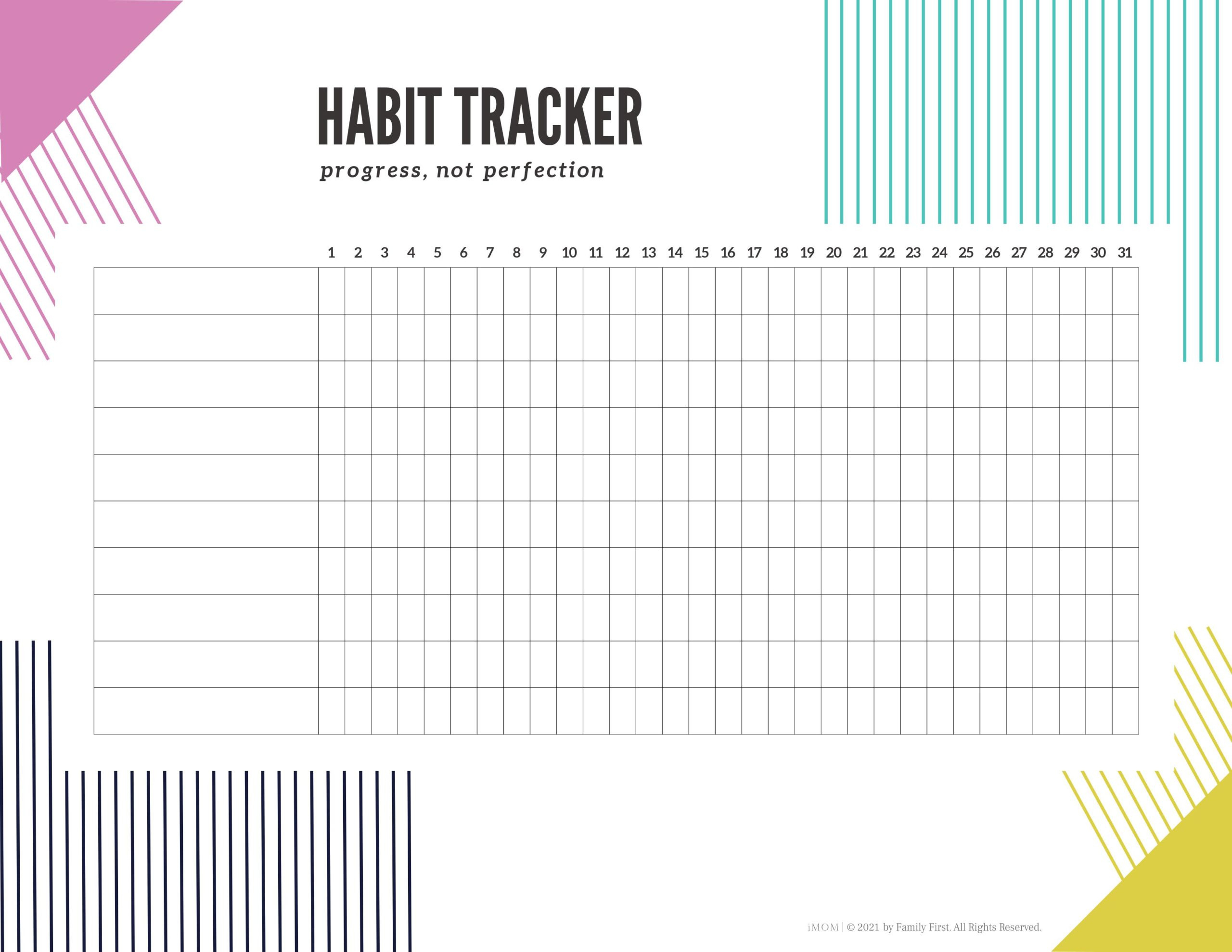 Geometric Habit Tracker - Imom within Fun Habit Tracker Printable