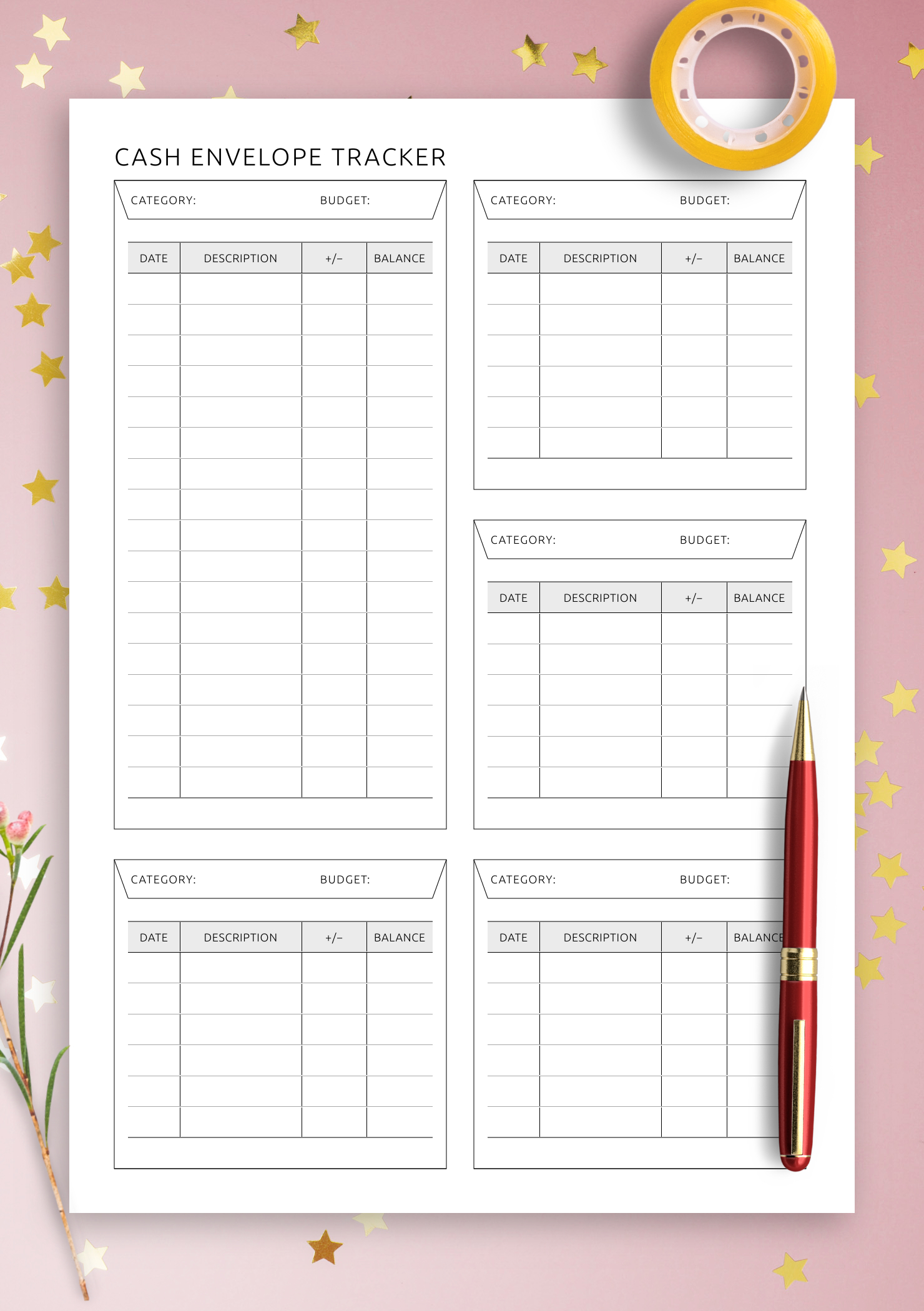 Get Cash Envelope Tracker Pdf - Printable Or Digital Template For intended for Cash Envelope Tracker Printable
