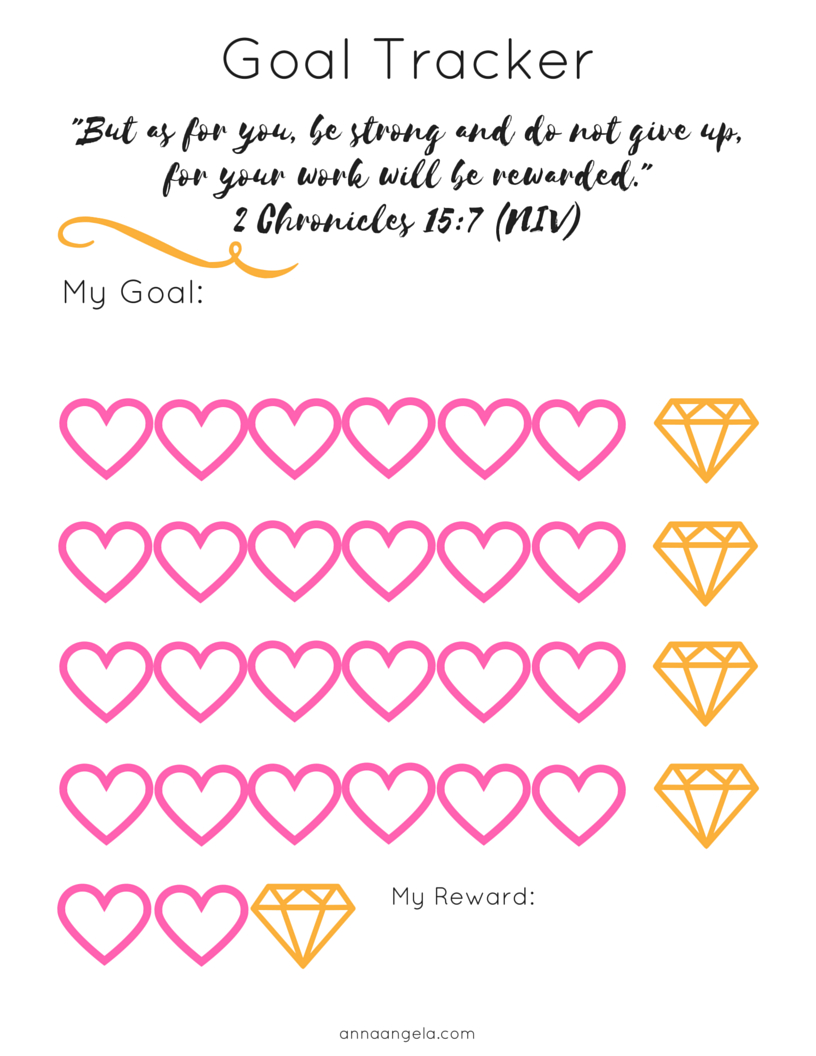 Goal Tracking + Free Printable - Anna Angela with Goal Tracker Free Printable