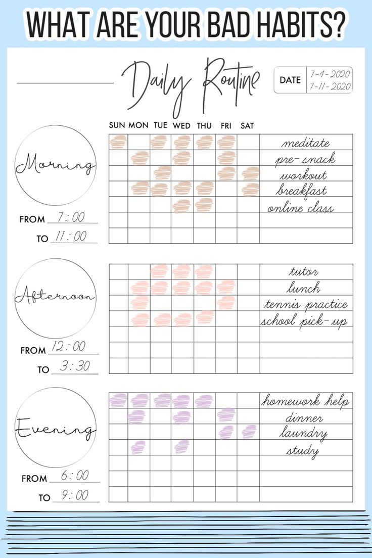 Habit Tracker Printable | Daily Routine Planner | Daily Chore List for Daily Routine Tracker Printable