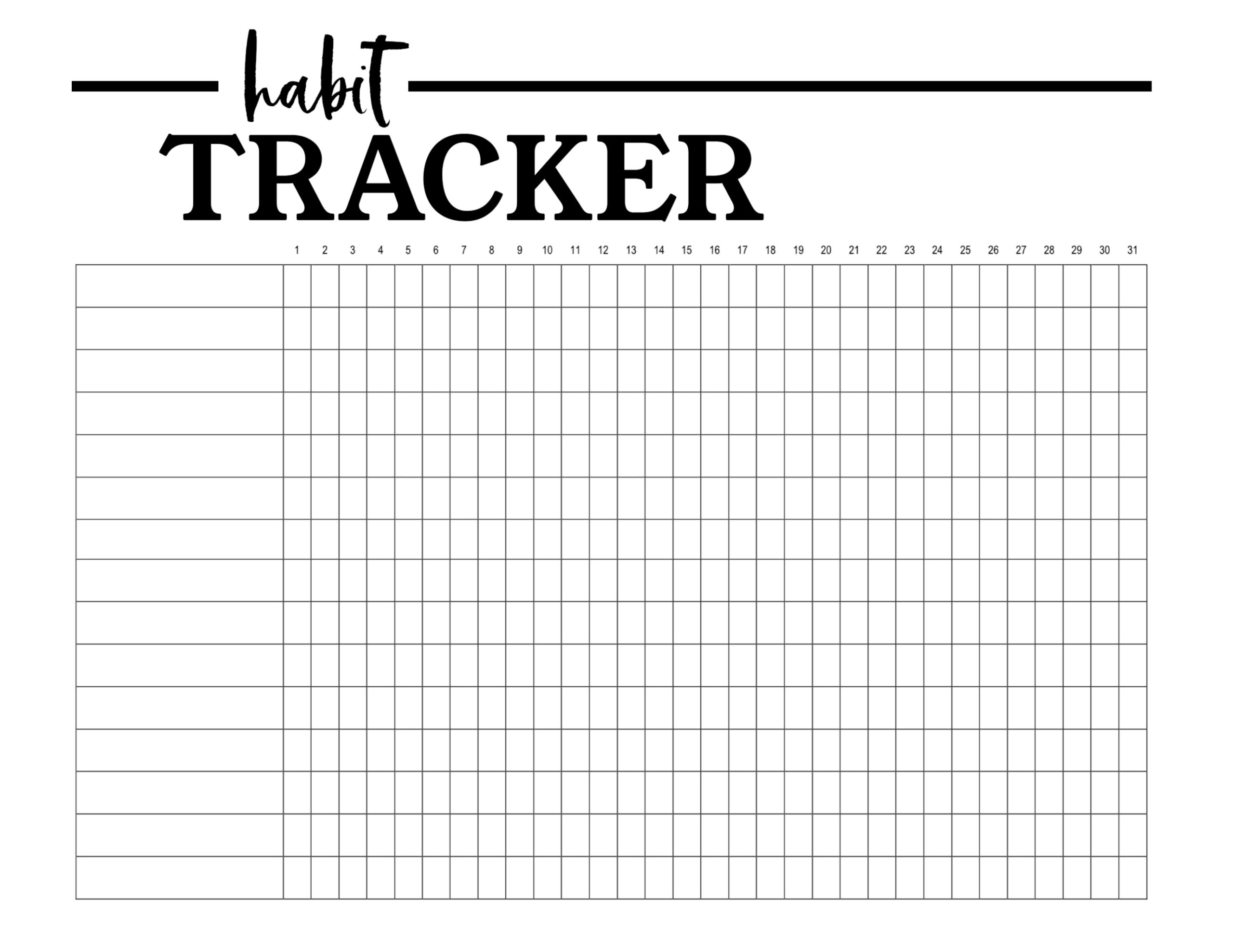 Habit Tracker Printable Planner Template - Paper Trail Design for Habit Tracker Printable Monthly