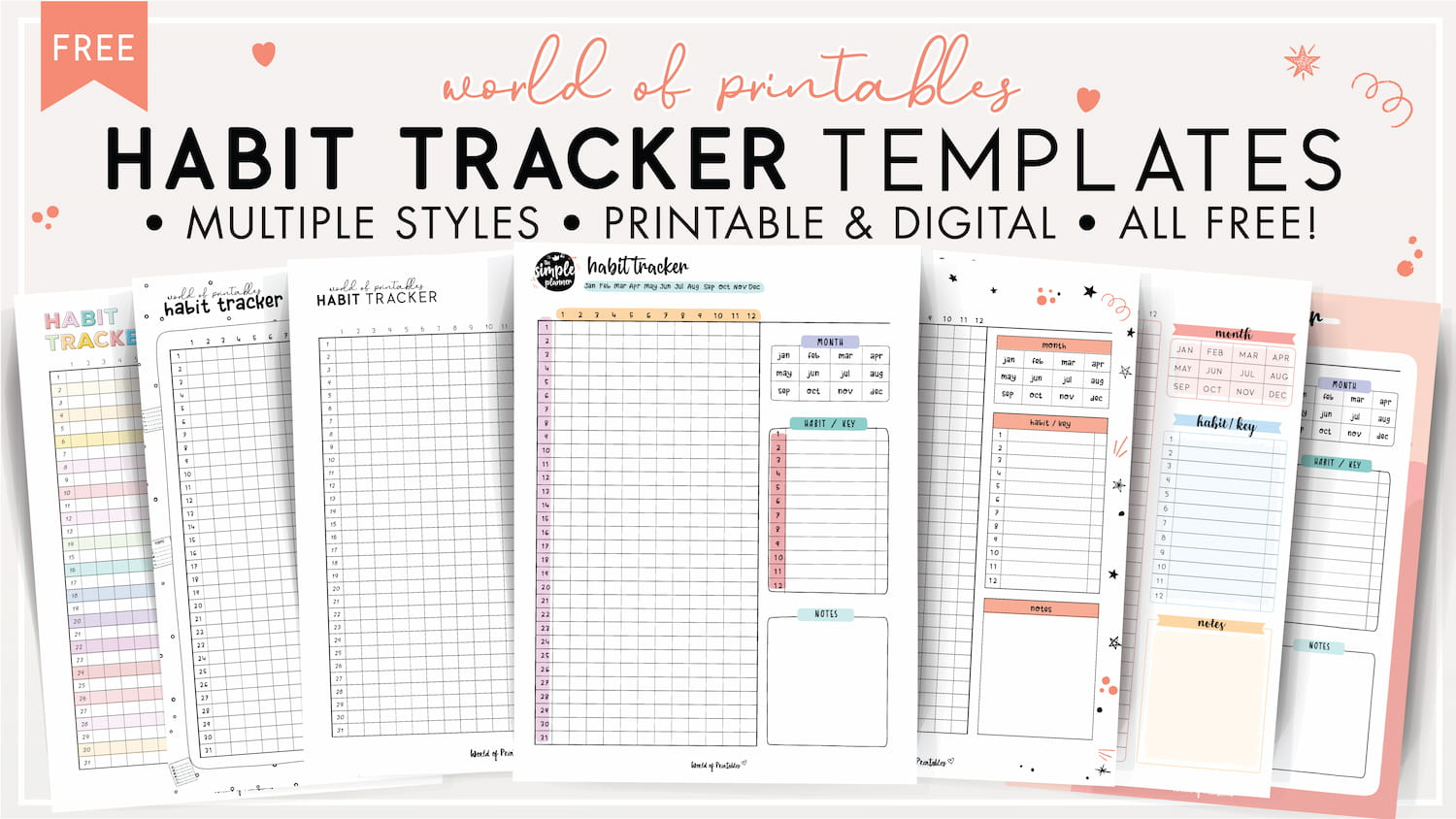 Habit Tracker Printables &amp;amp; Templates - World Of Printables pertaining to Free Printable Habit Tracker Bullet Journal