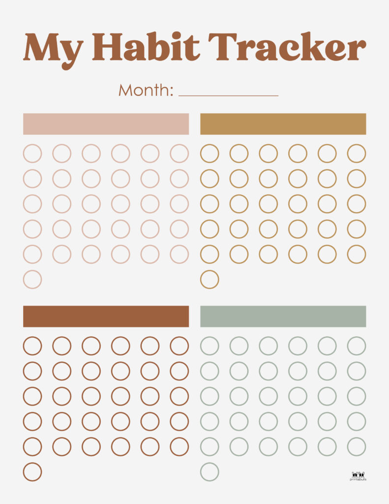 Habit Trackers - 77 Free Printables | Printabulls intended for Free Printable Habit Tracker Monthly
