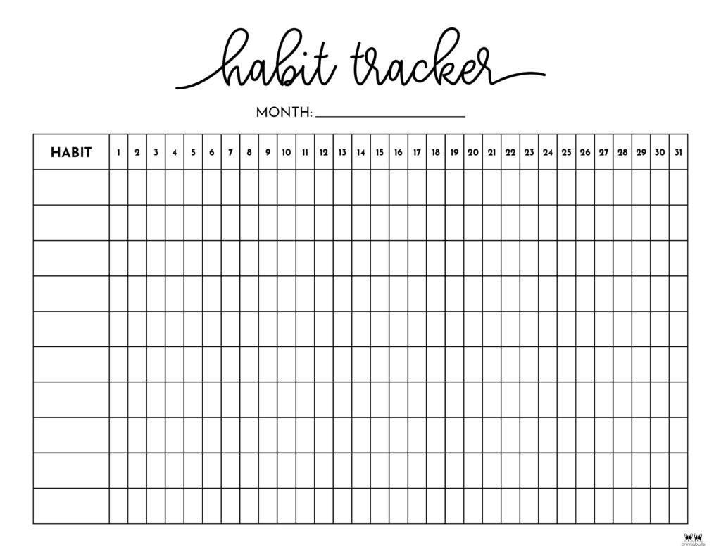 Habit Trackers - 77 Free Printables | Printabulls regarding Healthy Habits Tracker Printable
