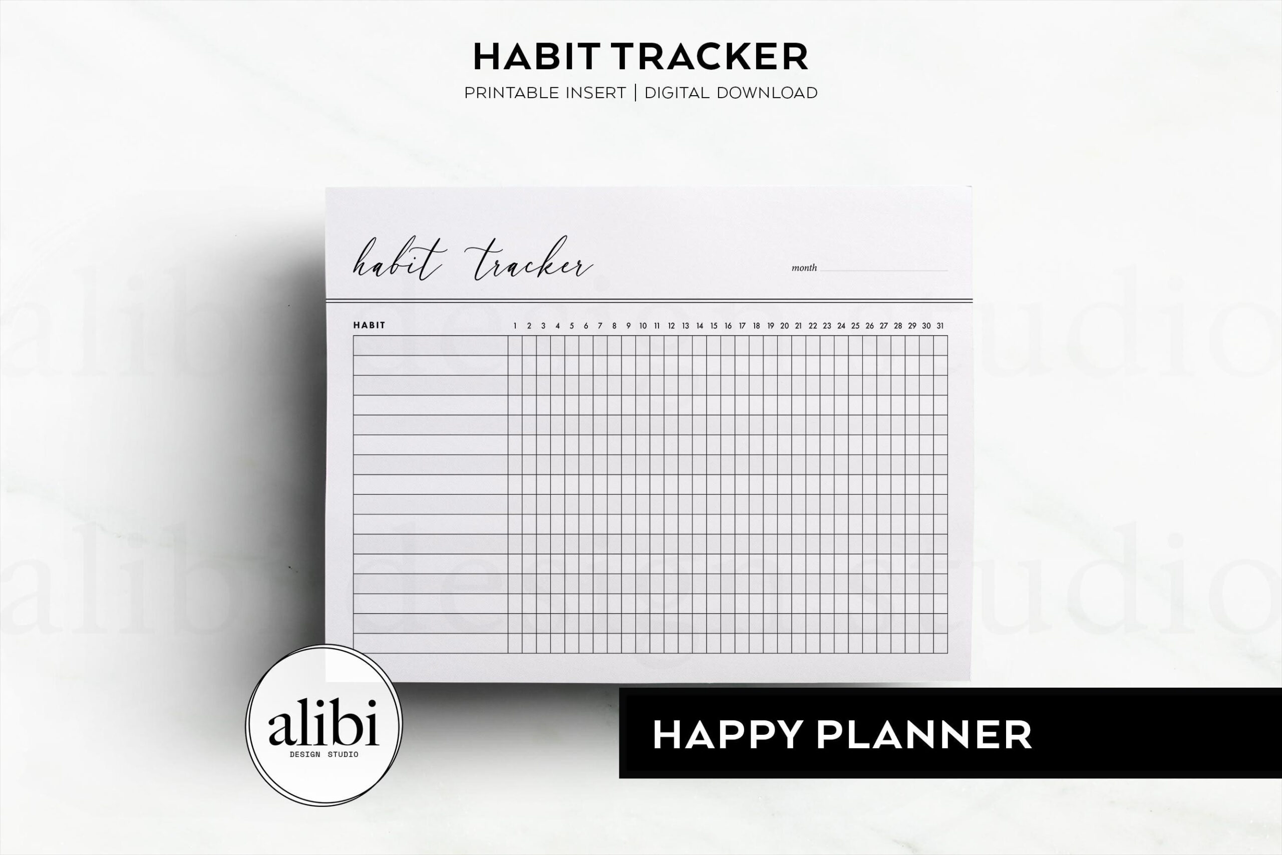 Happy Planner Habit Tracker Monatsplaner Hp Classic Druckbare for Happy Planner Habit Tracker Printable