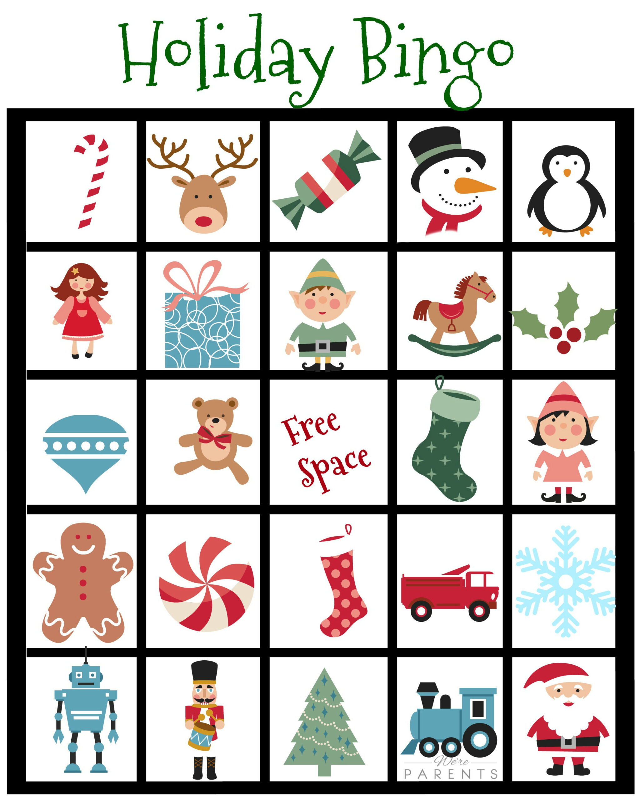 Holiday Bingo Card Printable For Kids - We&amp;#039;Re Parents throughout Printable Winter Holiday Bingo Cards