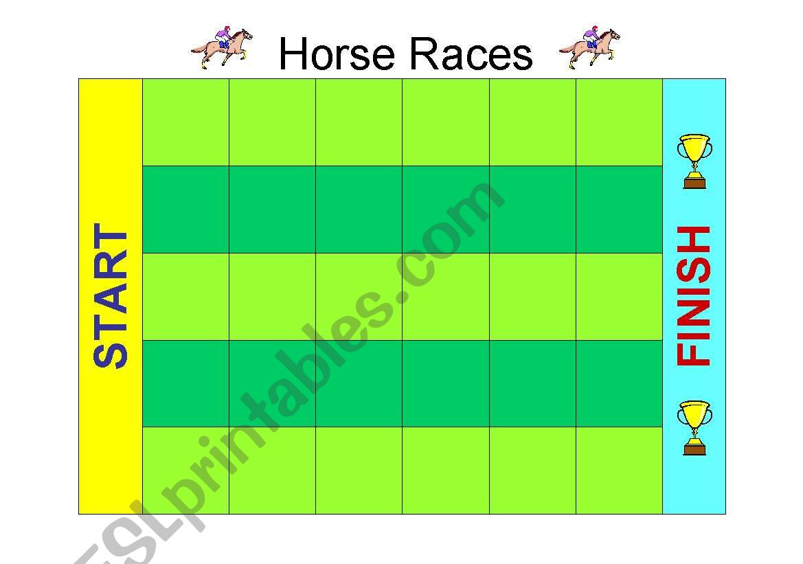 Horse Races For Practicing Tenses - Esl Worksheetjecika inside Printable Horse Race Track