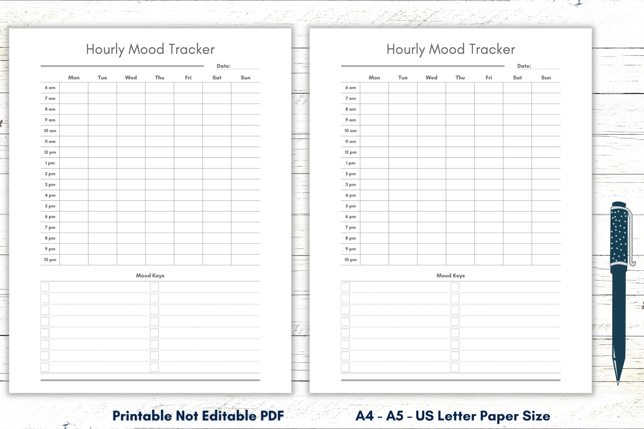Hourly Mood Tracker Printable, A4 A5 Letter (Pdf) - Etsy Uk with regard to Hourly Mood Tracker Printable