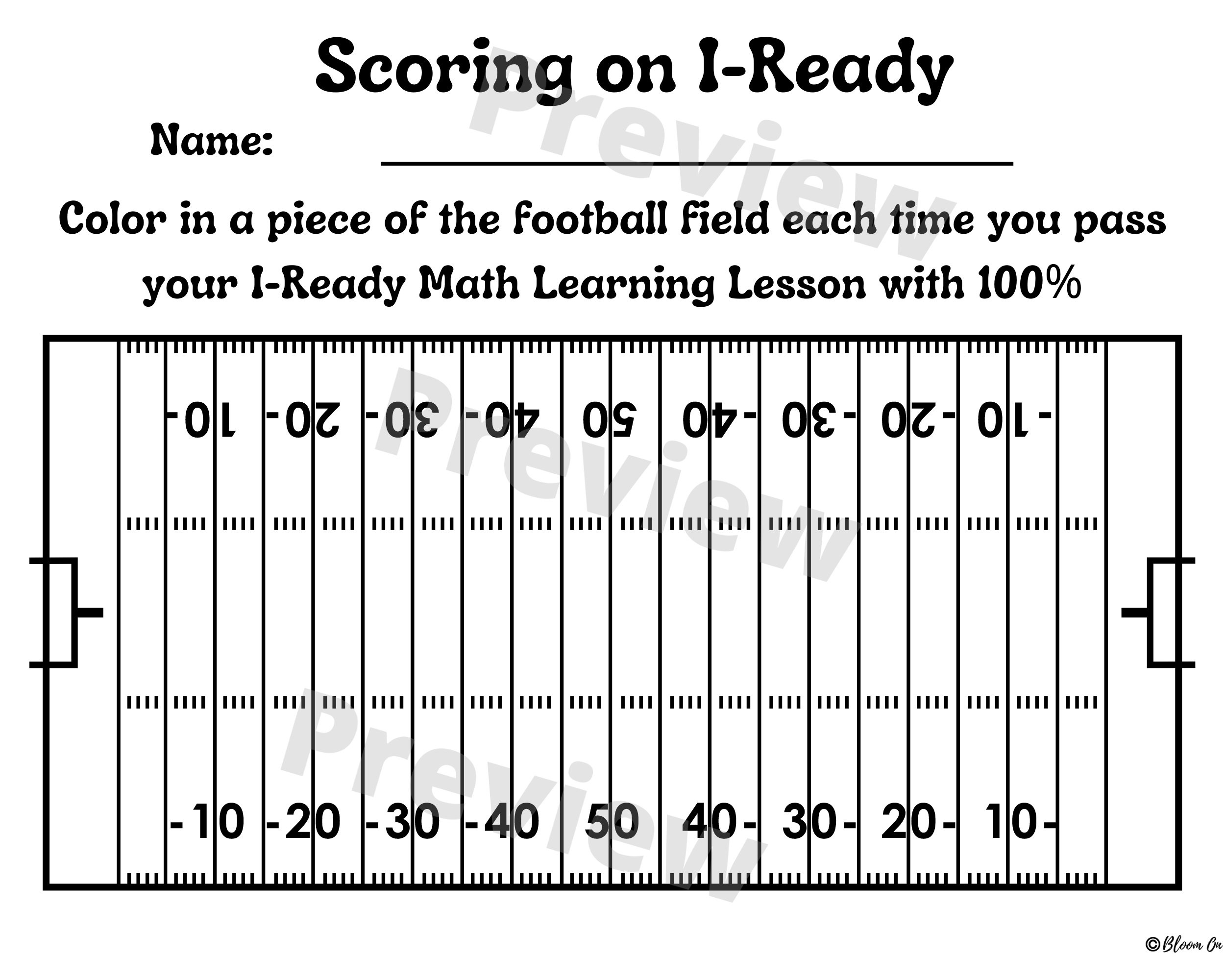 I-Ready Student Data Tracker | Football Theme | I-Ready Student with Printable I Ready Tracking Sheet