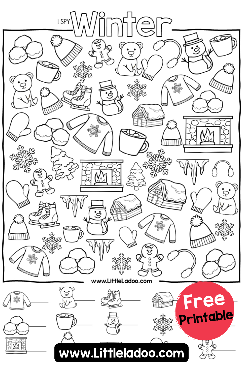 I Spy Winter {Free Printable} with regard to Winter I Spy Printable
