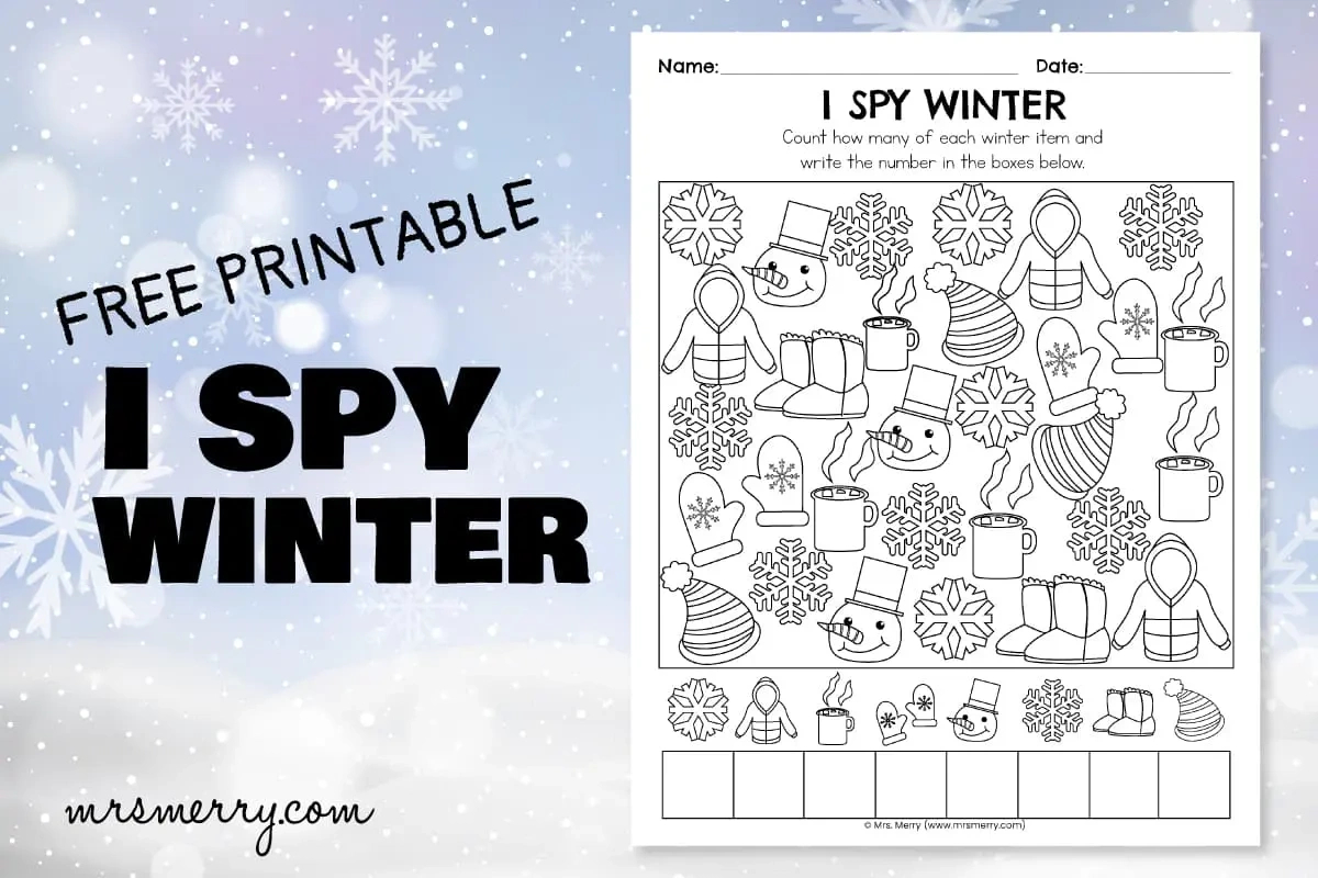 I Spy Winter Free Printable Worksheet | Mrs. Merry pertaining to Winter Activity Sheets Free Printable