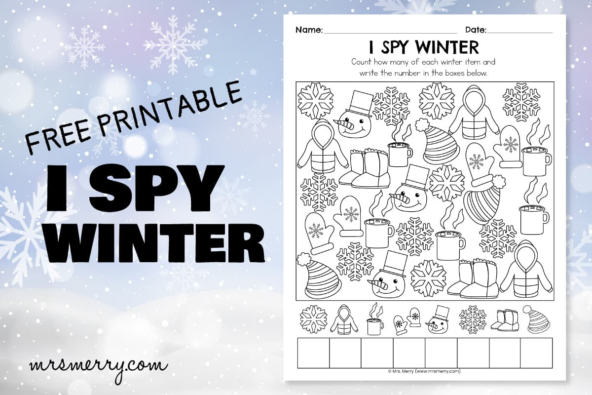 I Spy Winter Free Printable Worksheet | Mrs. Merry with regard to Winter Free Printable Worksheets