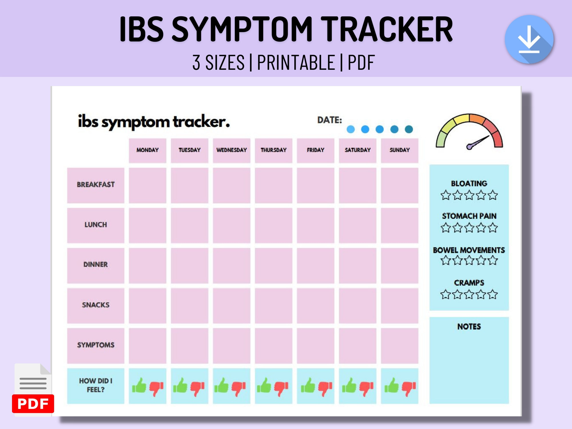 Ibs Spitzfindige: Food Journal Zum Ausdrucken (Pdf) - Etsy.de with Food and Symptom Tracker Printable