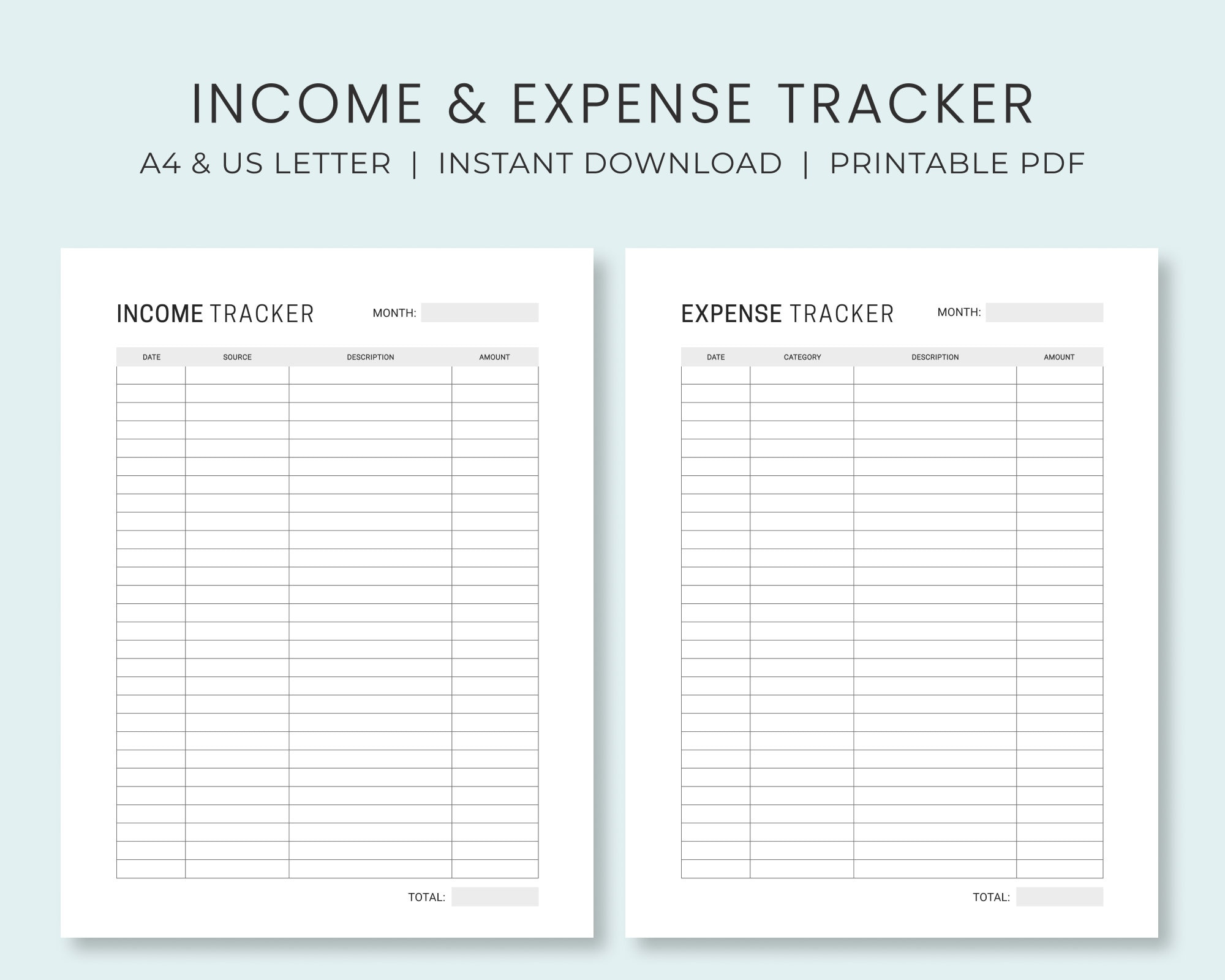 Income &amp;amp; Expense Tracker Printable | Geld Tracker | Unternehmen with regard to Business Expense Tracker Printable