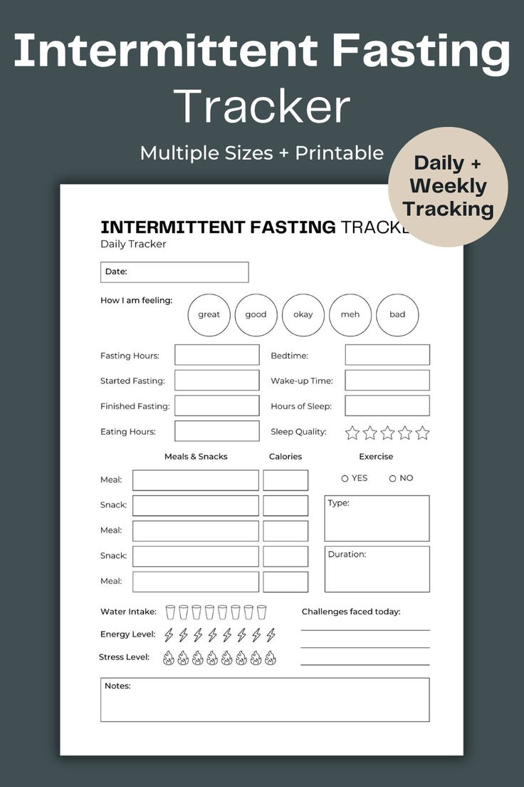Intermittent Fasting Tracker regarding Printable Intermittent Fasting Tracker