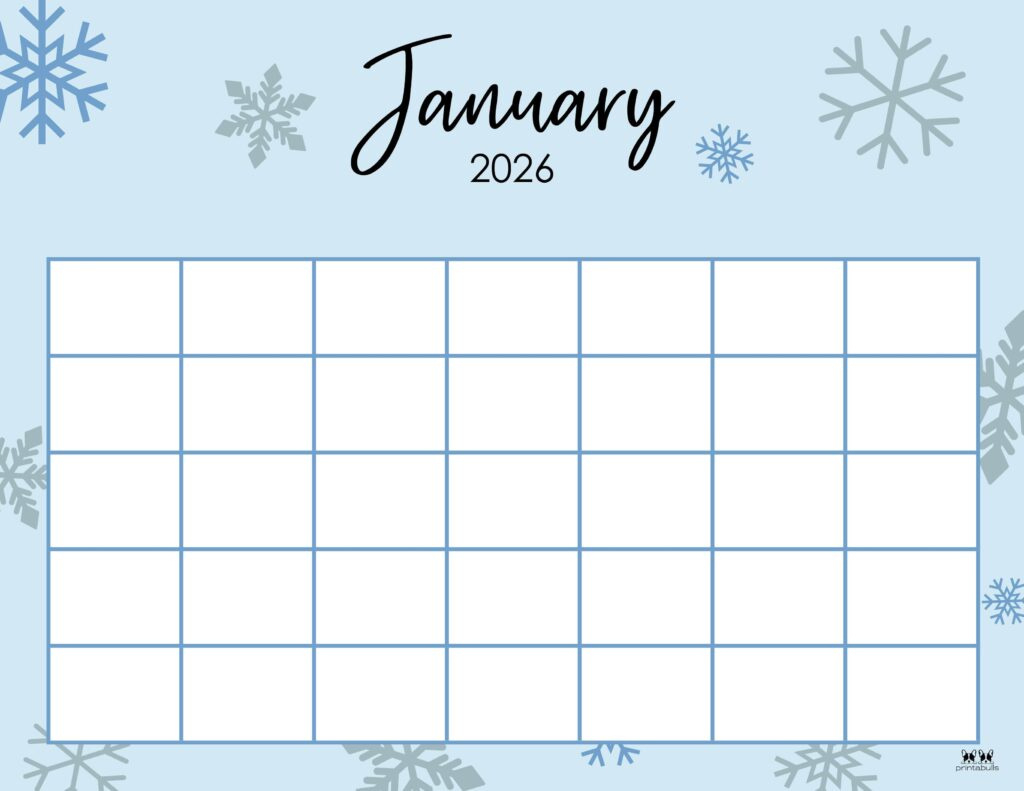 January 2026 Calendars - 123 Free Printables | Printabulls for January Schedule 2026 Printable
