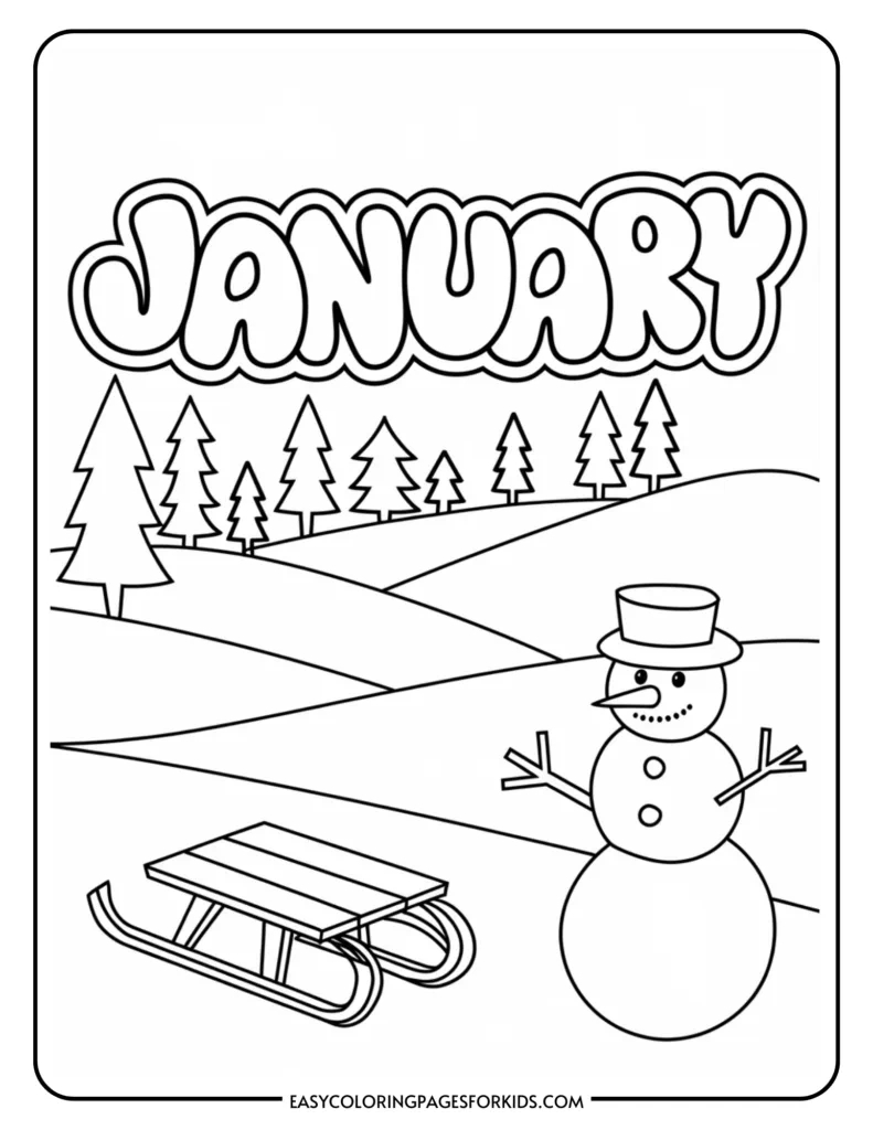 January Coloring Pages For Kids (5 Free Printable Pdf Pages pertaining to Free Printable January Coloring Pages