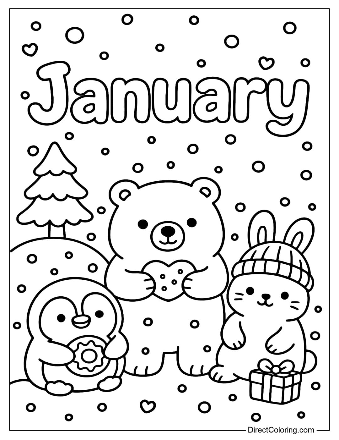 January Coloring Pages - Free Pdf To Download And Print throughout January Coloring Pages Free Printable