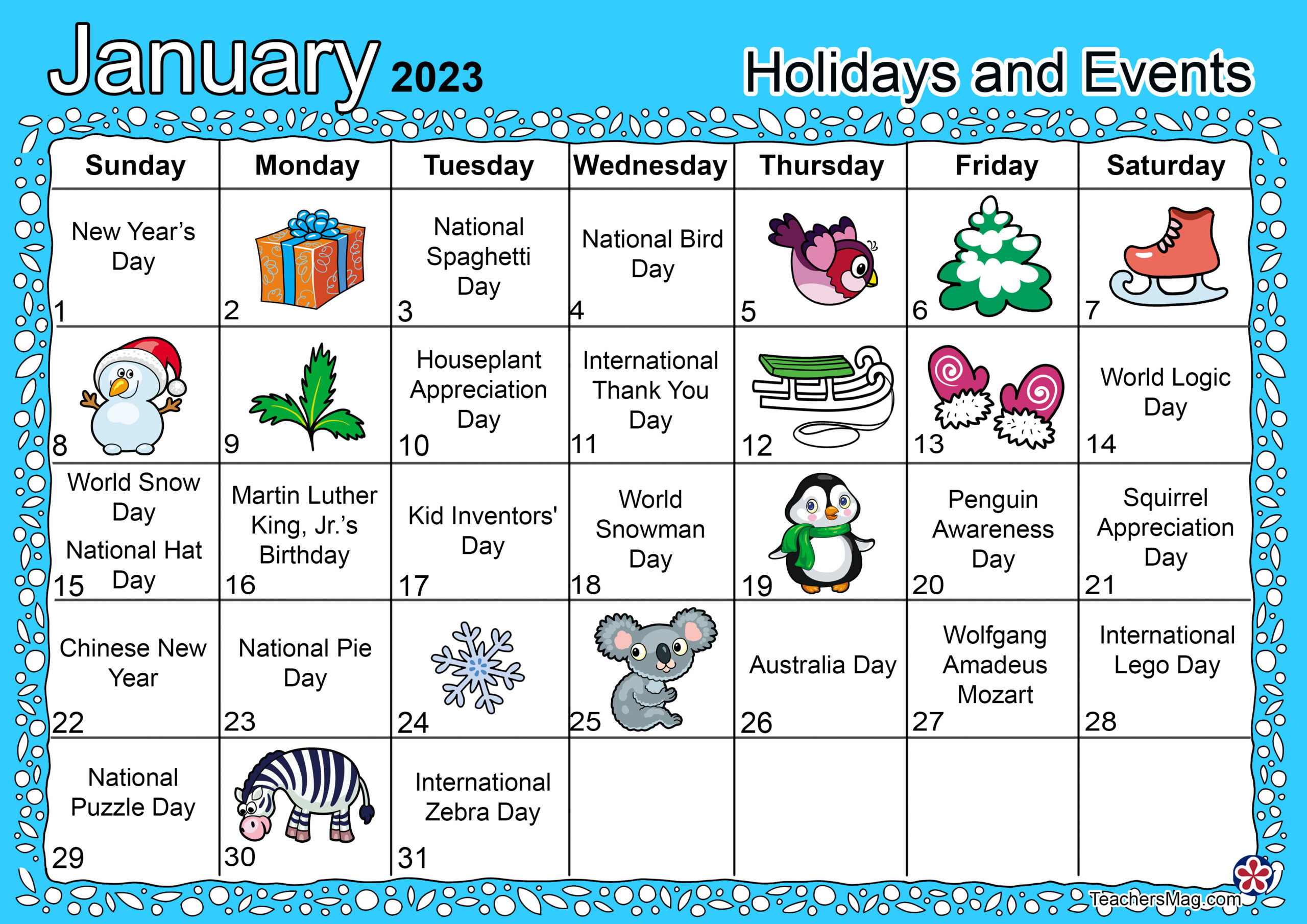 January Preschool Themes. Teachersmag pertaining to January Themes For Preschool Printable