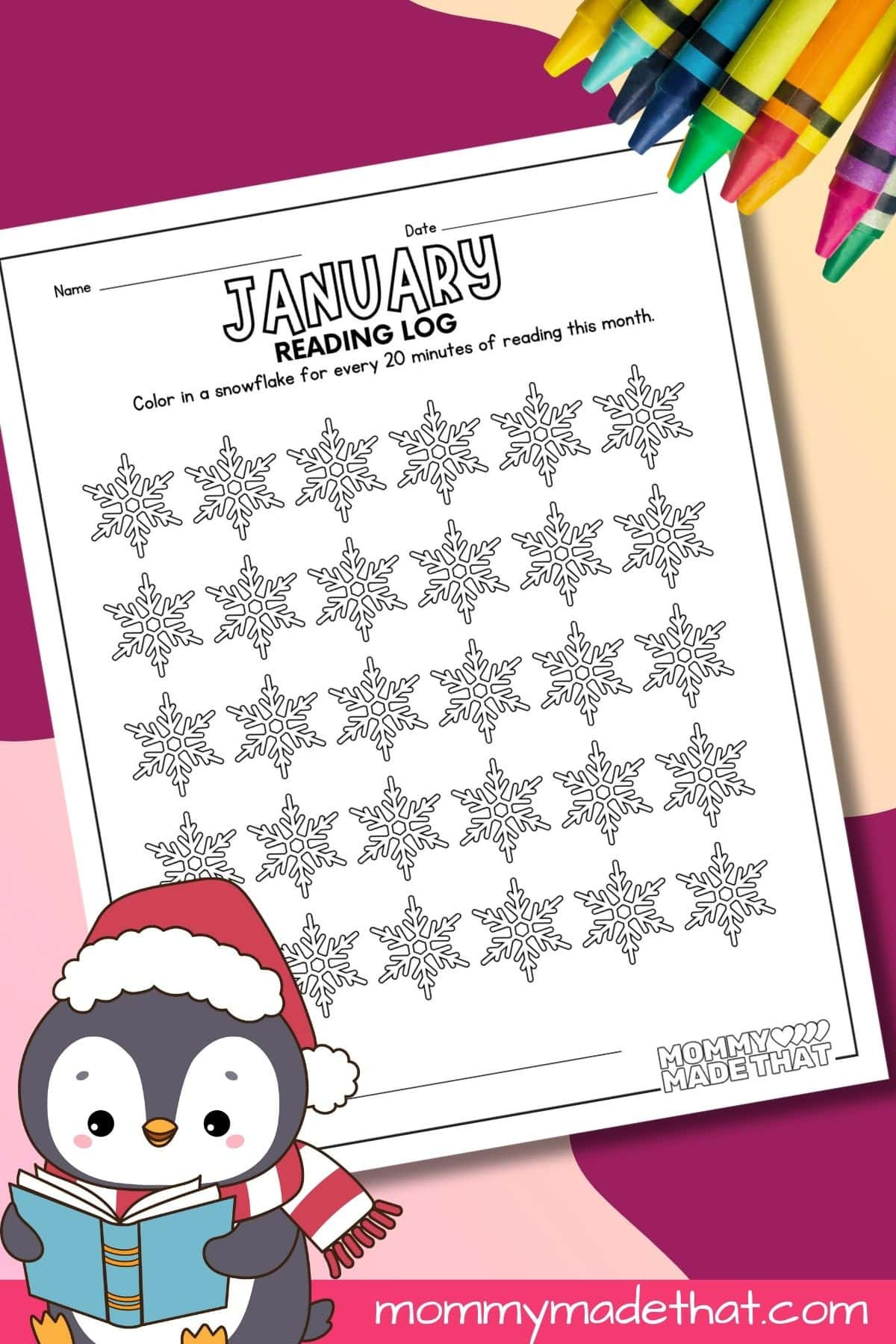 January Reading Log (Free Printable) inside January Reading Log Printable