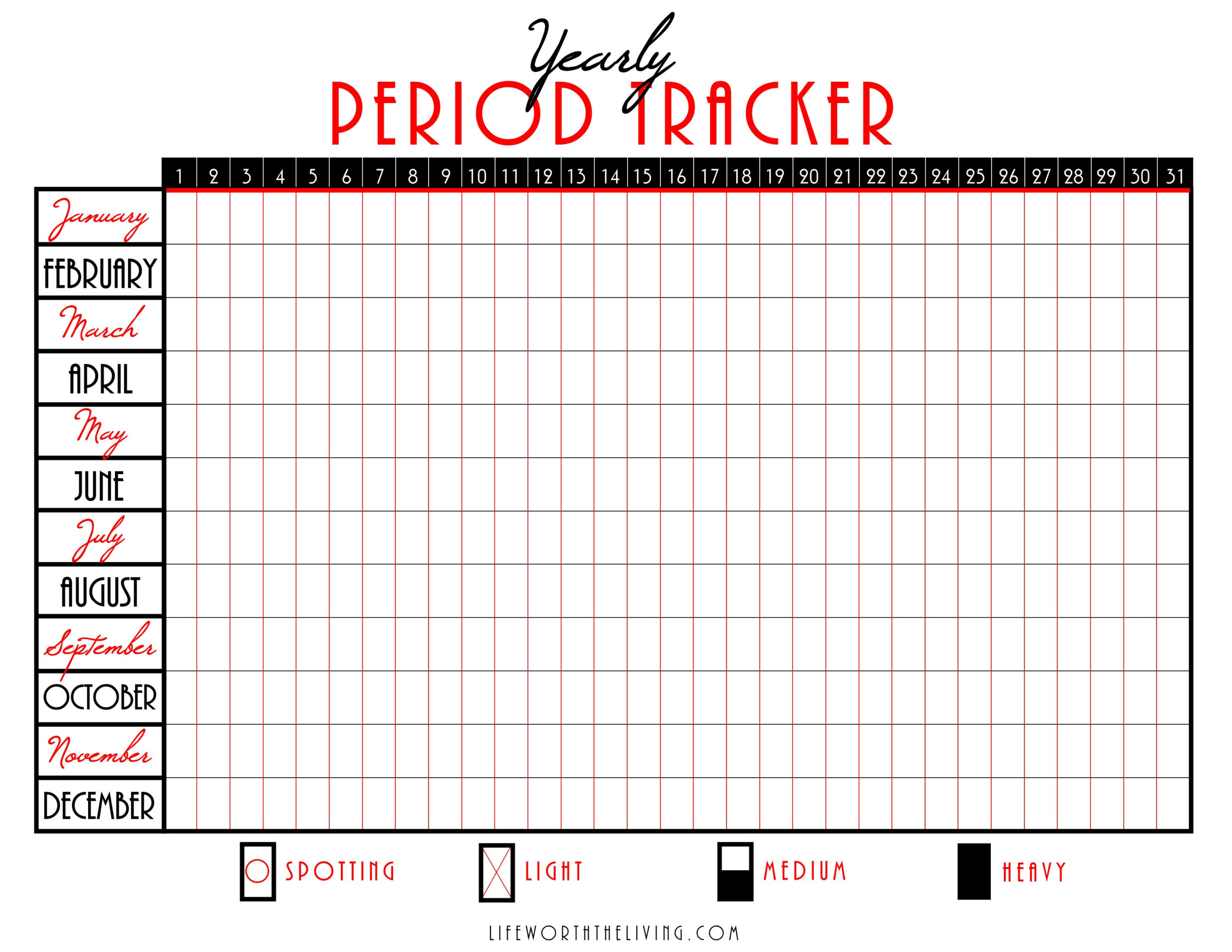 Life Worth The Living Blog intended for Period Tracking Calendar Printable