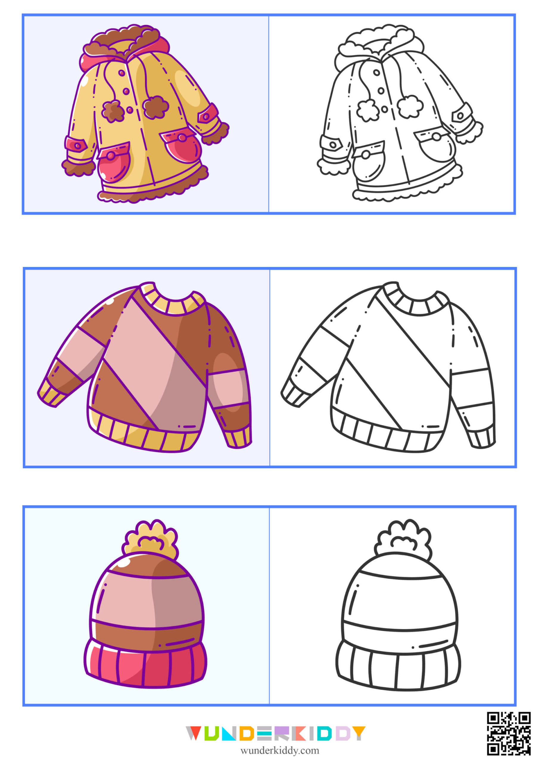 Malvorlagen «Winterkleidung» - Kostenlos Herunterladen Oder Ausdrucken for Winter Clothes Printable Preschool
