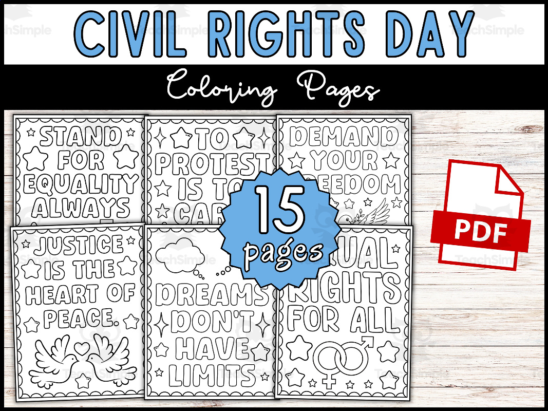 Martin Luther King Day Coloring Pages | Civil Rights Day Sheets with Civil Rights Day Worksheet Printable