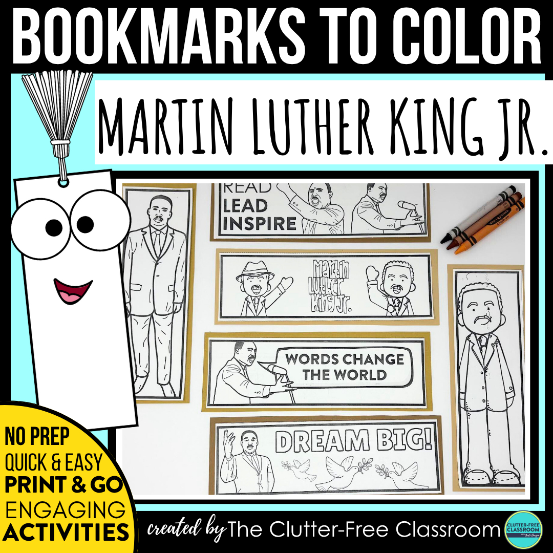 Martin Luther King Jr. Activities For Elementary Students - 2026 with Mlk Bookmark Printable