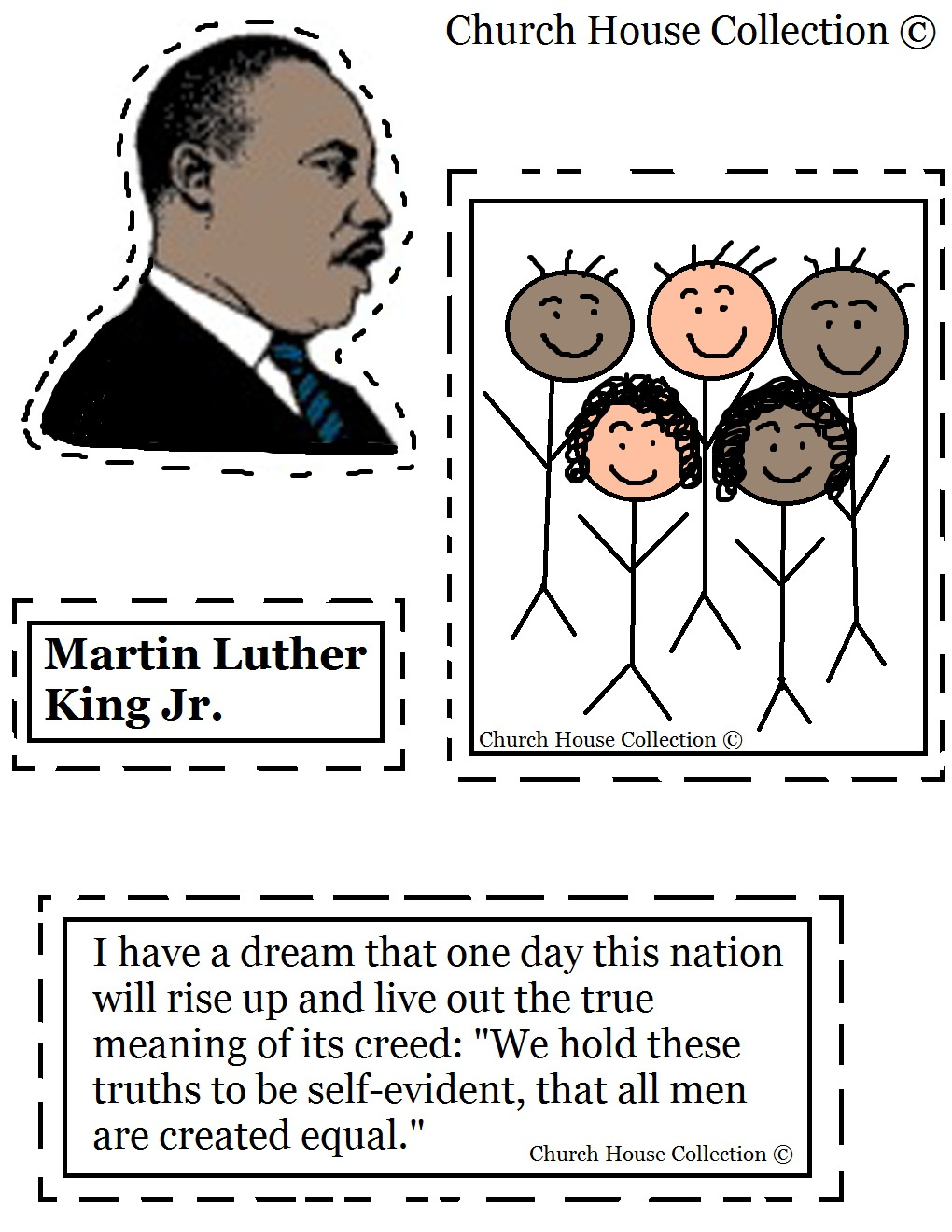 Martin Luther King Jr Craft Cutout Activity for Martin Luther King Jr Activities Printable